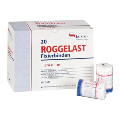 ROGGELAST Fixierbinden 12 cmx4 m o.Cellophan